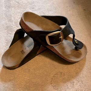 Birkenstock Gizeh Big Buckle Black Leather